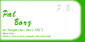 pal borz business card